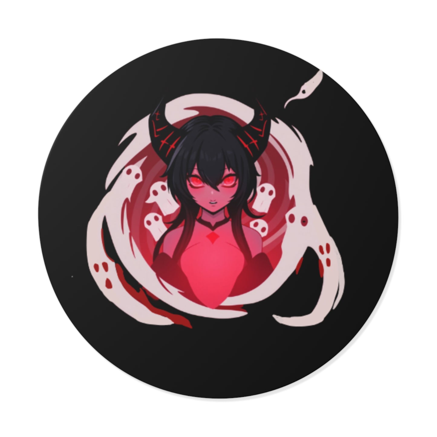 The Red Demon Collection Round Vinyl Stickers