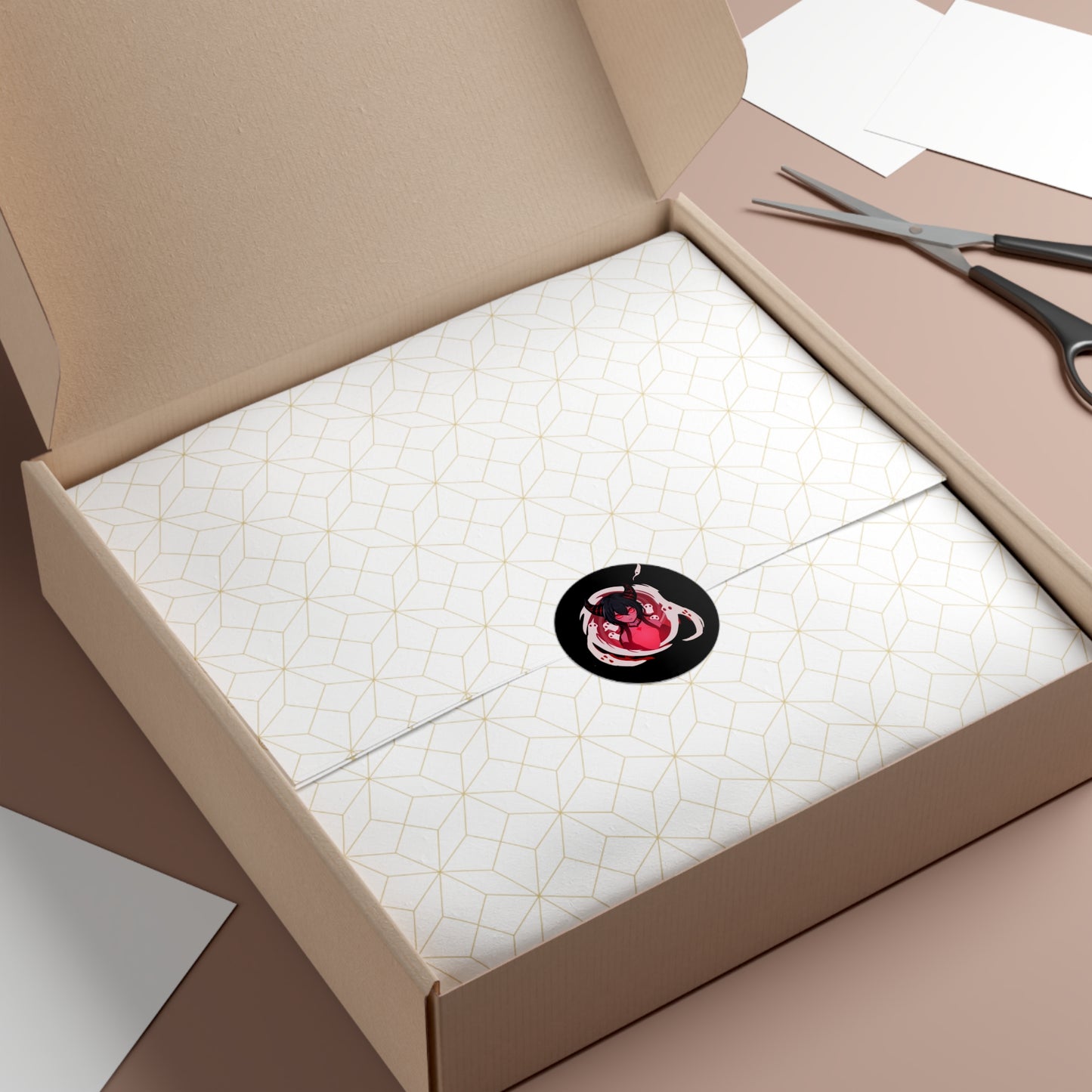 The Red Demon Collection Round Vinyl Stickers